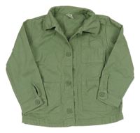 Khaki rifľová košeľová bunda H&M