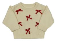 Smotanový sveter s mašličkami Shein