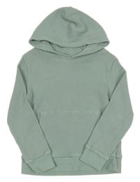 Zelenošedá vzorovaná mikina s klokankou a kapucňou H&M