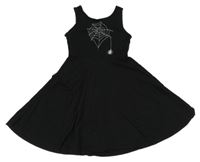 Čierne bavlnené šaty s pavučinou C&A