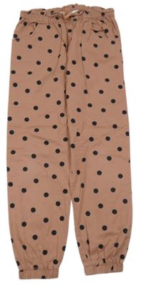 Starorůžové plátěné cuff kalhoty s puntíky H&M