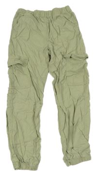 Khaki lehké cargo cuff kalhoty C&A