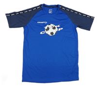 Kobaltově modro-tmavomodrý funkční fotbalový dres Craft