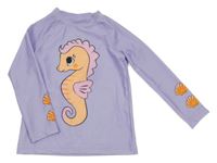 Lila UV triko s mořským koníkem H&M