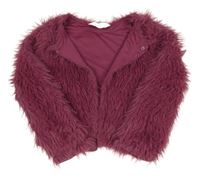 Tmavoružové kožušinové podšité bolerko H&M