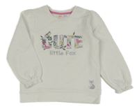 Biela mikina s nápisom a srdiečkami Kids