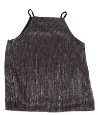 Čierno-starorůžovo-strieborný plisovaný slávnostný crop top New Look