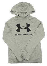 Sivá funkčná mikina s logom a vreckom a kapucňou zn. UNDER ARMOUR