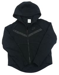 Černá propínací tech fleece mikina s logem a kapucí Nike