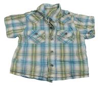 Bílo-modro-modrozeleno-zeleno-hnědá kostkovaná košile Mothercare