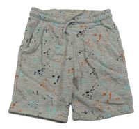 Sivo-farebné skvrnité melírované teplákové kraťasy zn. PRIMARK