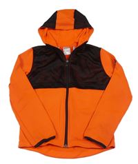 Oranžovo-čierna športová funkčná prepínaci mikina s kapucňou Adidas