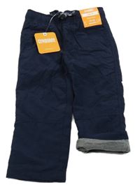 Nové - tmavomodré šušťákové podšité nohavice GYMBOREE.