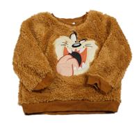 Medová chlupatá mikina s Tazem PatPat