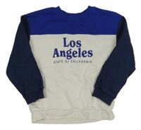 Smetanovo-safírovo-tmavomodrá mikina s nápismi H&M