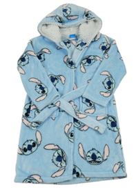 Svetlomodrý plyšový župan so Stitchem a kapucňou PRIMARK