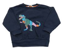 Tmavomodrá oversize mikina s dinosaurom M&S