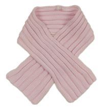 Světlerůžová žebrovaná pletená šála