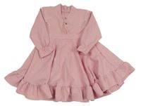 Svetloružové šaty s volánikmi Burc Bebe