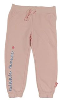 Světlerůžové teplé tepláky s nápisem a srdíčkem 
