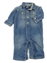 Modrá tepláková riflová kombinéza s límečkem GAP