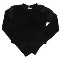 Čierna plyšová crop mikina s prestrihom Y.F.K.