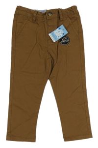Nové - bronzové chino plátěné kalhoty Matalan