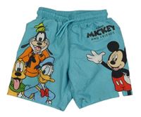 Světlemodré plážové kraťasy s Mickey s kamarády PRIMARK