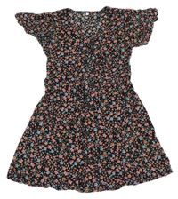 Čierne prepínaci šaty s kvietkami C&A