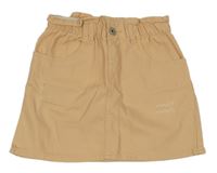 Světlekaramelová paper bag rifľová sukňa s vyšúchaním little kids