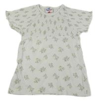 Biele tričko s kvietkami Topolino