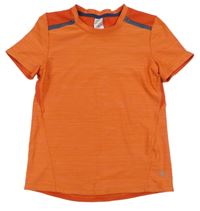 Tmavooranžové melírované funkčné športové tričko Decathlon