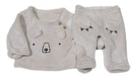 2Set - Béžová plyšová mikina s čumáčkem + kalhoty F&F