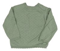 Olivový perforovaný sveter H&M