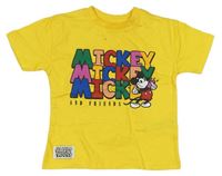 Horčicové tričko s Mickey mousem Primark