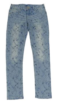 Modré skinny rifle s listy C&A