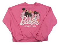 Ružová crop mikina s Barbie