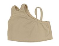 Béžový rebrovaný crop top Shein