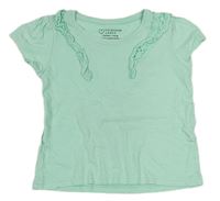 Mátové tričko s volániky s madeirou zn. Primark