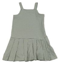 Bielo-čierno-zelené kockované šaty Primark