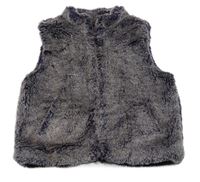 Fialovo-sivá kožušinová podšitá vesta John Lewis