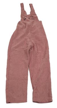 Starorůžové žebrované laclové kalhoty s čumákem Shein