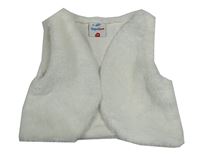 Biela kožušinová podšitá crop vesta Topolino