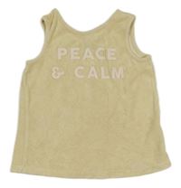 Béžový froté top s nápisom Zara