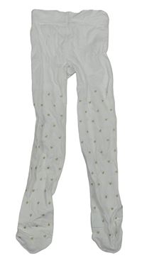 Bílé silonky so srdiečkami