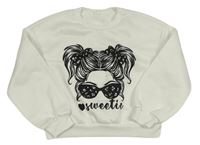 Biela mikina s dívkou Shein