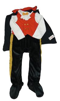 Nové - 2set - Černo-bílo-červený overal + plášť - upír F&F