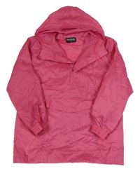 Fuchsiová šušťáková bunda s kapucňou