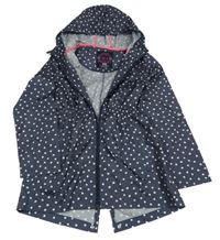 Tmavomodrá bodkovaná á šušťáková parka s kapucňou Yd.