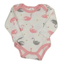 Bílé body s labutěmi